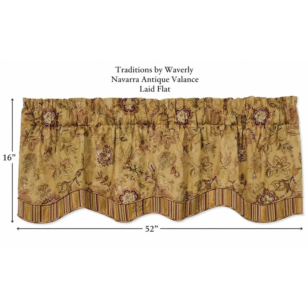4X Traditions by Waverly Navarra Antique Scallop Valance Rod Pocket 52